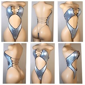 Metallic Silver Custom One Piece
